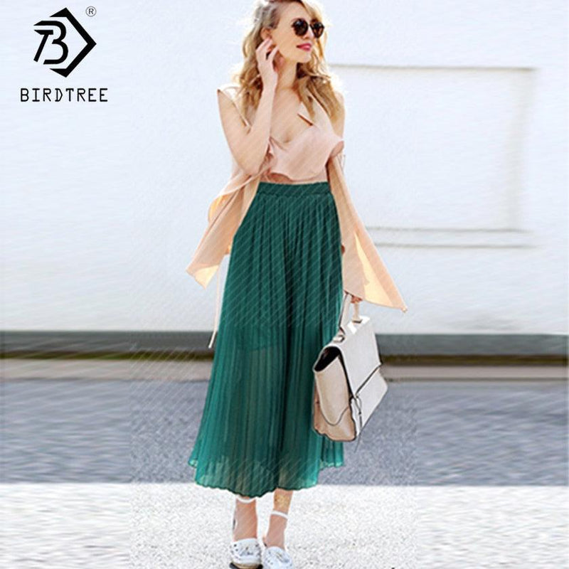 Solid Chiffon Wide Leg Pants - runwayfashionista.com