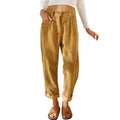 Solid Corduroy Loose Straight Pants - runwayfashionista.com